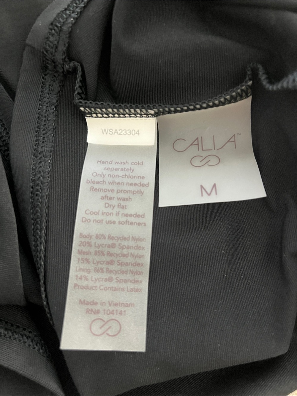 Calia Black Bandeau Tankini Top with Thin Adjustable Straps Medium - Picture 3 of 3